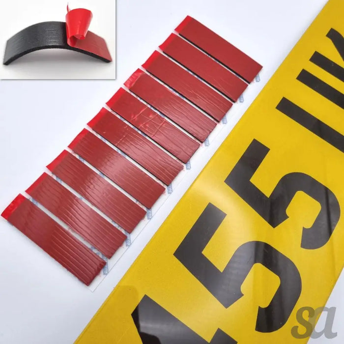 STASS® Number Plate Sticky Pads "XTRA-THICK", Black 3mm Tape